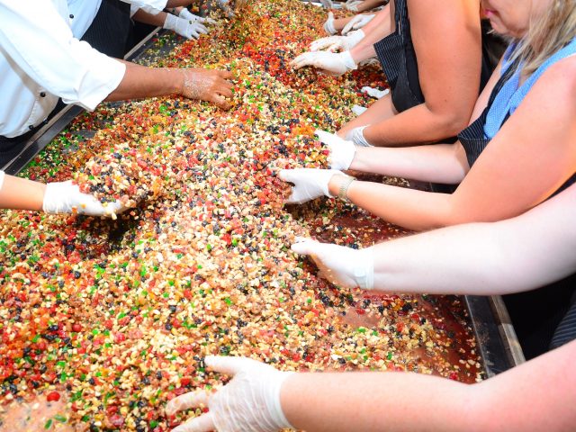 The spirit of Christmas imbibed in the cake mixing