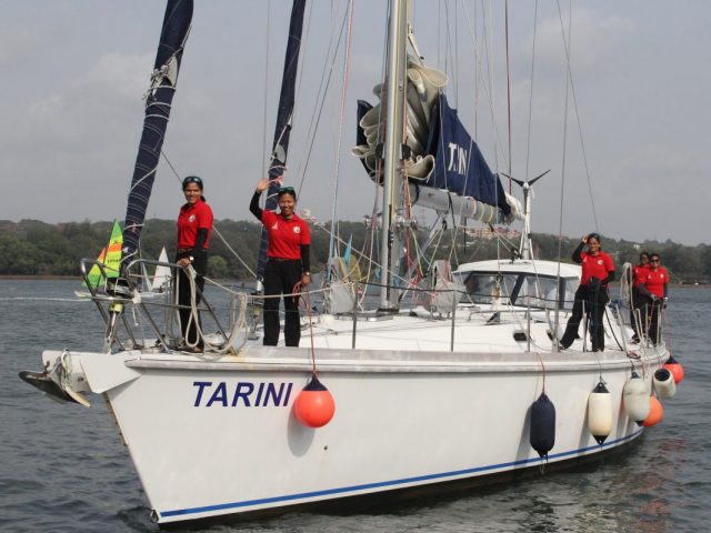 INSV Tarini returns after circumnavigating the globe