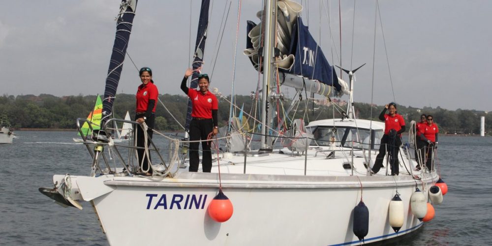 INSV Tarini returns after circumnavigating the globe