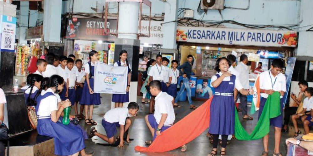 BBV students perform street act on G20 Summit