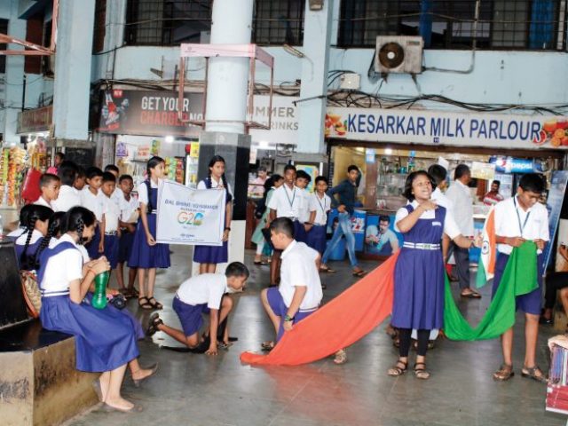 BBV students perform street act on G20 Summit